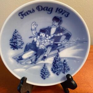 Fathers Day Plate Norway Blue/White 5x5”